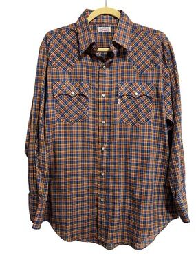 Levi's Multicolor Plaid Shirt with Red Logo Size L